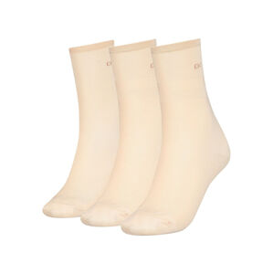Calvin Klein dámské béžové ponožky 3 pack